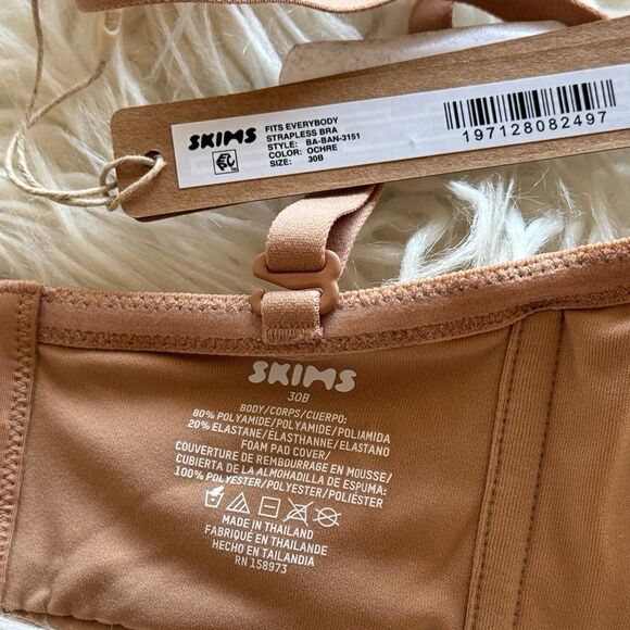 Skims Fits Everybody Strapless Bra Ochre Size 30B - Picture 9 of 11